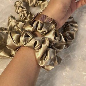 NUDE SATIN SCRUNCHIES PONYTAIL FOR HAIR ACCESSORIES__yythk